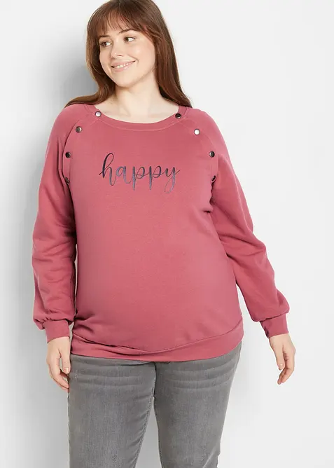 2-in-1 Umstands- und Still-Sweatshirt in lila von vorne (im Anschnitt) - bonprix