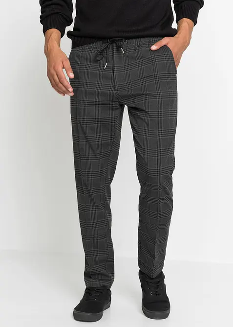 Hose in Wolloptik mit Bequembund, Regular-Fit in grau von vorne - bonprix