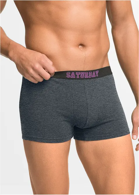 Boxershorts eng mit Baumwolle (7er Pack) in grau von vorne - bonprix