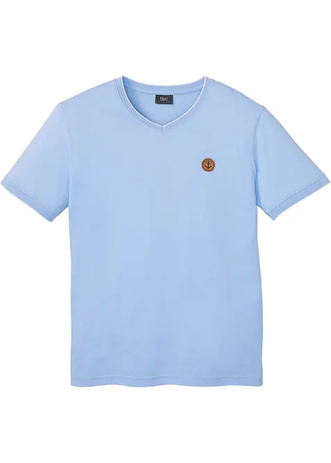T-Shirt in Regular Fit in blau von vorne - bonprix