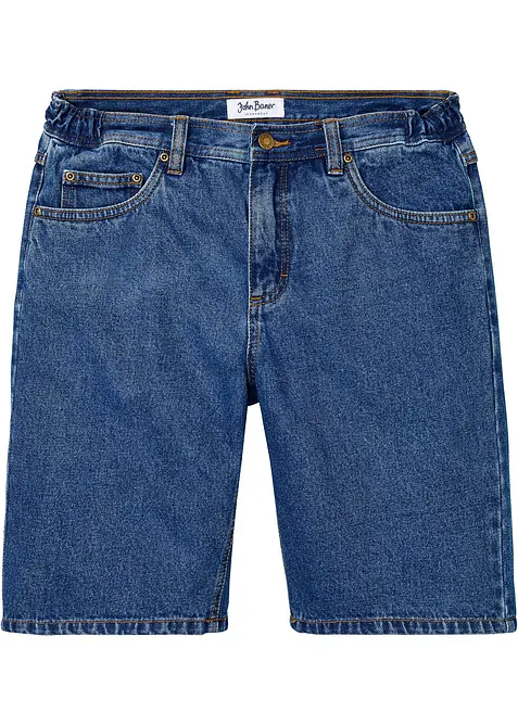 Jeans-Bermuda mit Dehnbund, Classic Fit in blau von vorne - bonprix