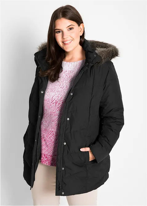 Steppjacke in schwarz von vorne (im Anschnitt) - bonprix