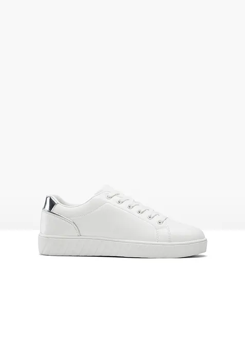 Sneaker mit Metallic-Details in weiß von vorne - bonprix