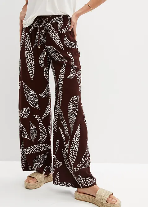 Marlenehose aus fließender Viskose in braun von vorne - bonprix