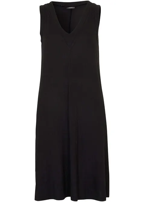 Jerseykleid mit Viskoseanteil in schwarz von vorne - bonprix