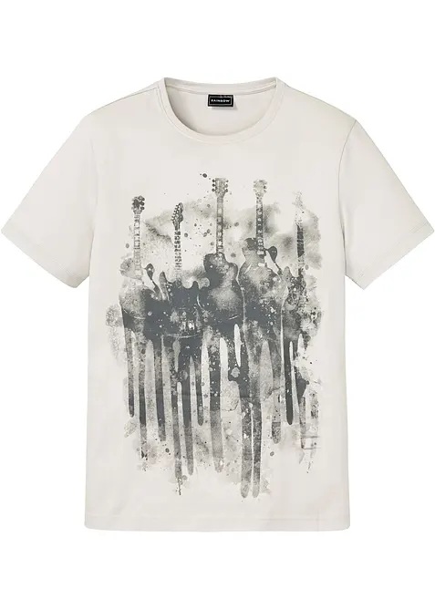 T-Shirt aus reiner Bio-Baumwolle in grau von vorne - bonprix
