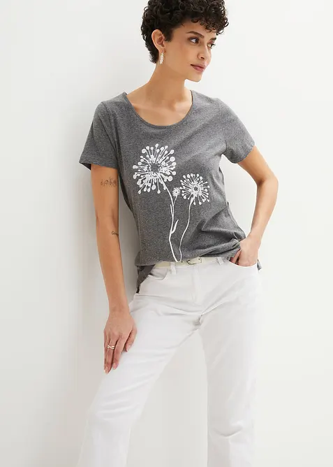 T-Shirt in grau von vorne (im Anschnitt) - bonprix