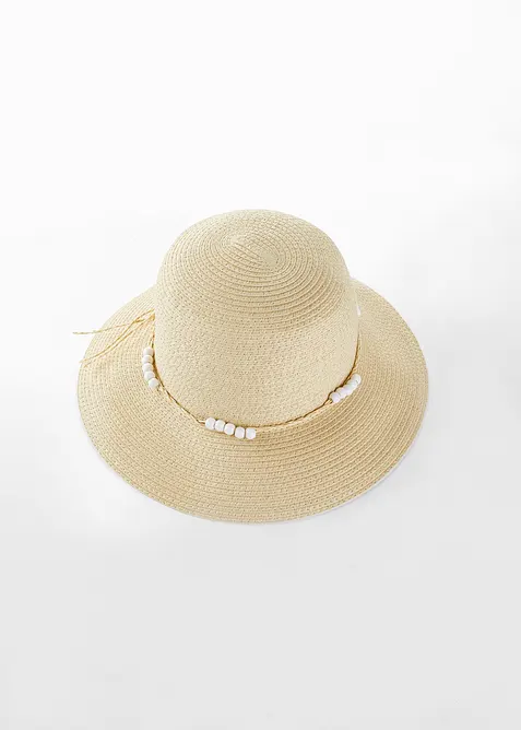 Sonnenhut in Strohoptik in beige von vorne - bonprix