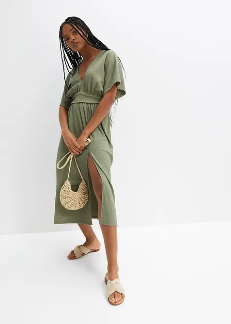 Midikleid in grün im Look von vorne (Totalaufnahme) - bonprix