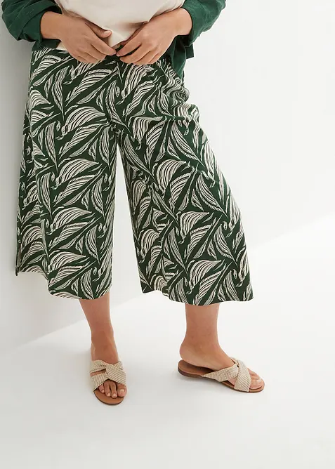 Jersey-Hose aus Baumwoll-Viskose Mix in grün von vorne - bonprix