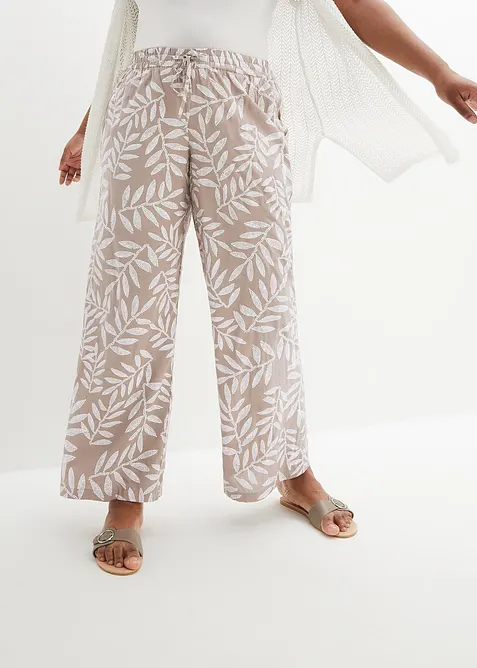 Palazzo-Hose aus fließender Viskose in braun von vorne - bonprix