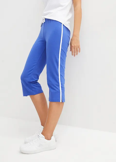 Capri-Hose aus Baumwolle mit Stretch (2er Pack) in blau von vorne - bonprix