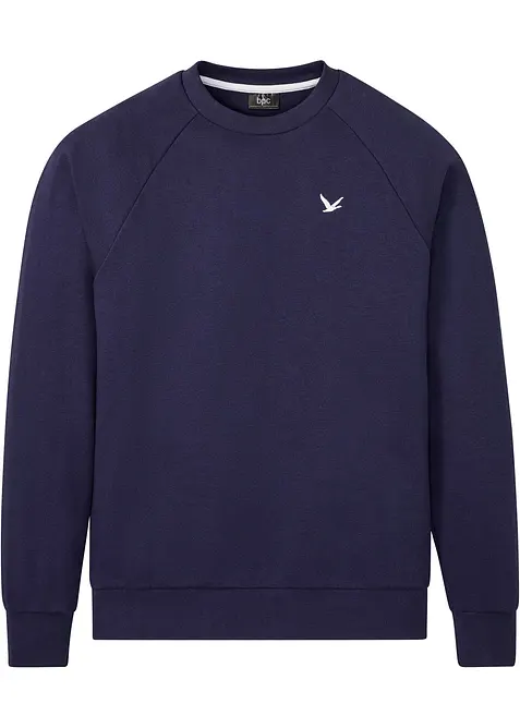 Sweatshirt in Regular Fit in blau von vorne - bonprix