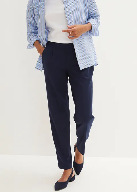 Schlupfhose mit Bügelfalte in blau von vorne - bonprix