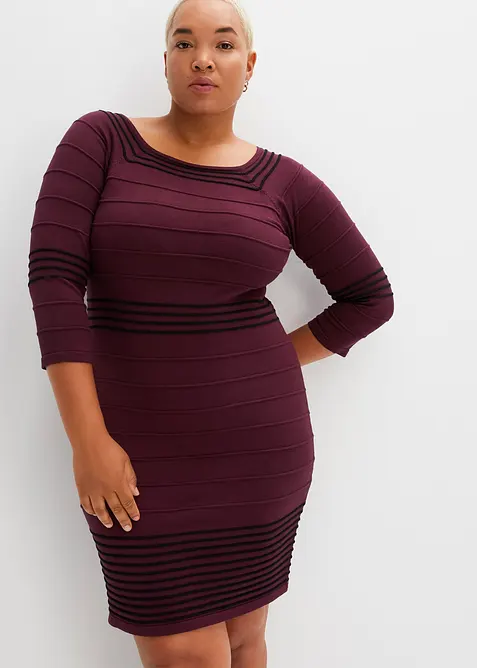 Strickkleid aus weichem Viskose-Mix in rot von vorne (Totalaufnahme) - bonprix