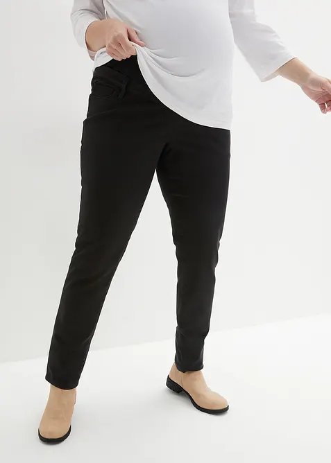 Umstandshose mit Stretch, Slim fit in schwarz von vorne - bonprix