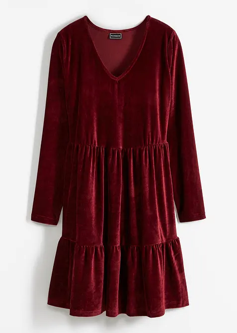 Minikleid aus Jersey Cord in rot von vorne - bonprix