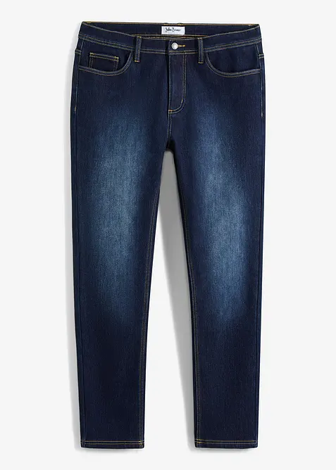 Thermo Regular-Fit-Jeans mit wärmender Innenseite, Straight in blau von vorne - bonprix