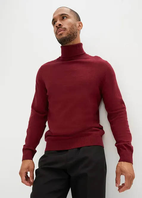 Rollkragenpullover mit Kaschmir in rot von vorne (im Anschnitt) - bonprix