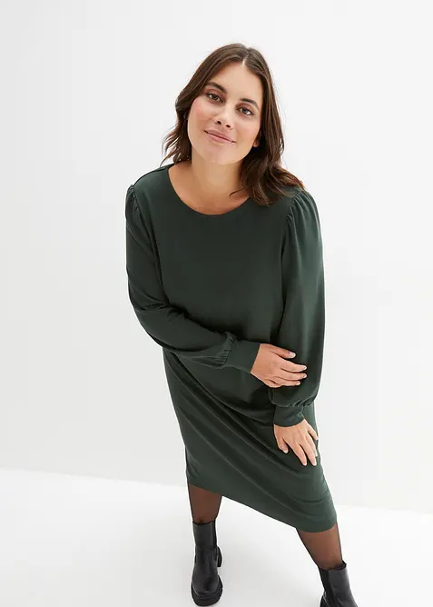 Jerseykleid aus Punto di Roma in grün von vorne (Totalaufnahme) - bonprix