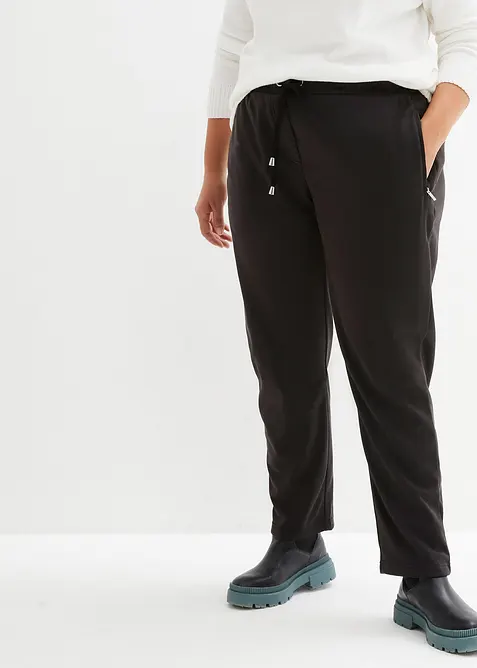 Thermo-Schlupfhose mit Bequembund in schwarz von vorne - bonprix