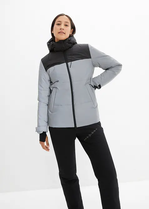 reflektierende, gesteppte Funktions-Jacke in silber von vorne (im Anschnitt) - bonprix