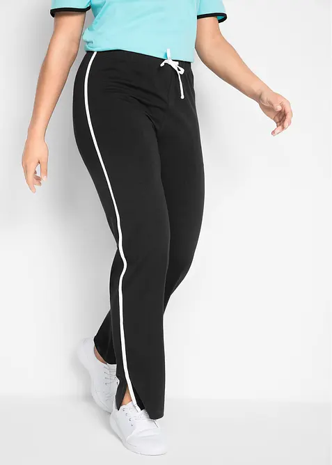 Jersey-Hose aus Baumwolle mit Stretch (2er Pack) in schwarz von vorne - bonprix