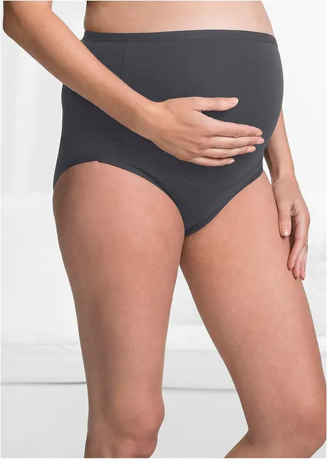 Umstandsslip mit Bio-Baumwolle (2er Pack) in beige von vorne - bonprix