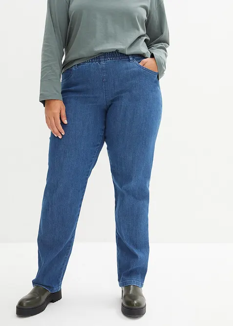 Jeans und Twillhose aus Baumwoll-Mix (2-tlg.Set) in blau von vorne - bonprix