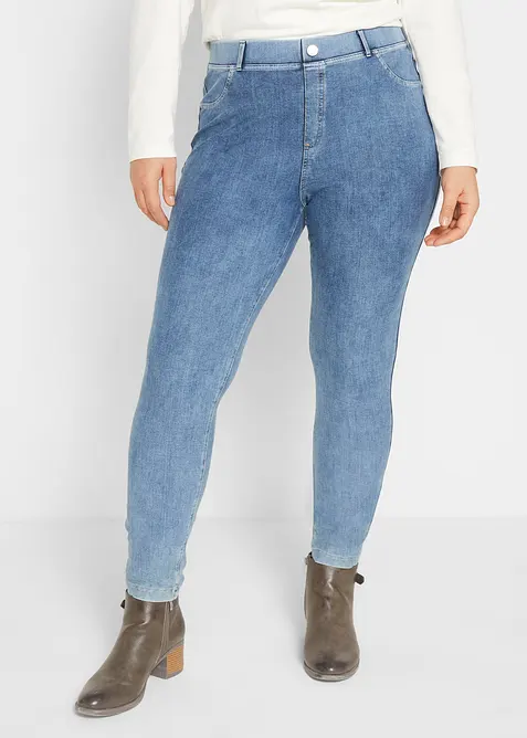 Leggings in Jeansoptik in blau von vorne - bonprix