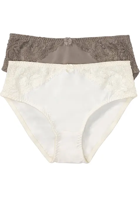 Maxislip mit Spitze (2er Pack) in beige von vorne - bonprix