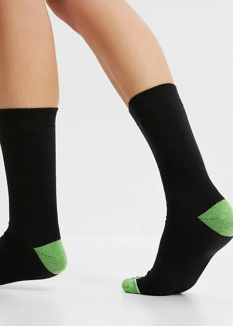 Socken mit Bio-Baumwolle (5er Pack) in schwarz (Detailaufnahme) - bonprix