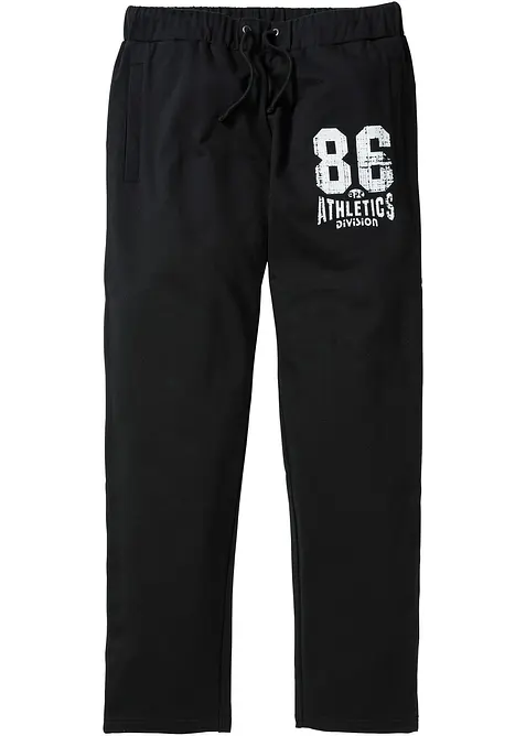 Jogginghose aus reiner Bio-Baumwolle in schwarz von vorne - bonprix