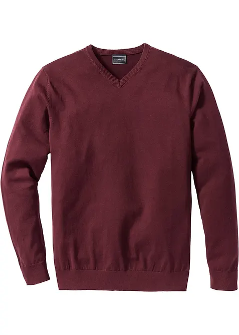 Feinstrickpullover aus weichem Baumwollmix in rot von vorne - bonprix