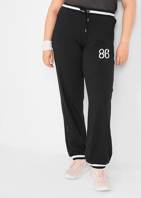 Sweathose aus elastischem Baumwoll-Mix in schwarz von vorne - bonprix
