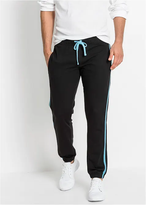 Jogginghose mit Kontrastdetails in schwarz von vorne - bonprix