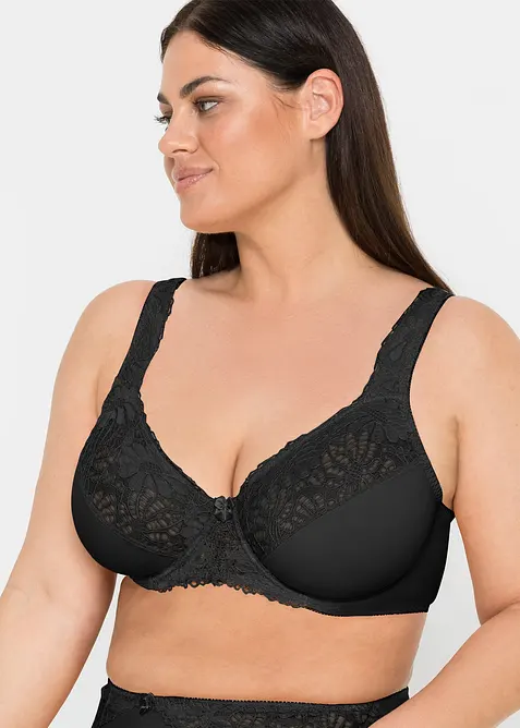 Minimizer-BH mit gepolsterten Trägern (2er Pack) in beige von vorne (im Anschnitt) - bonprix