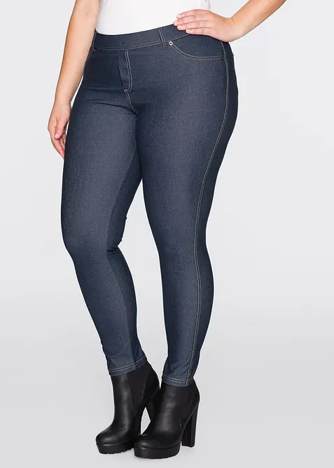 Leggings in Jeansoptik in blau von vorne - bonprix