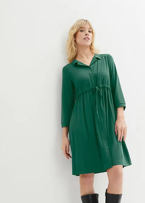 2-in-1 Umstandskleid und Stillkleid aus Viskose in grün von vorne (Totalaufnahme) - bonprix