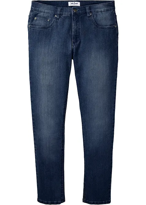 Leichte Slim-Fit-Jeans, Straight in blau von vorne - bonprix
