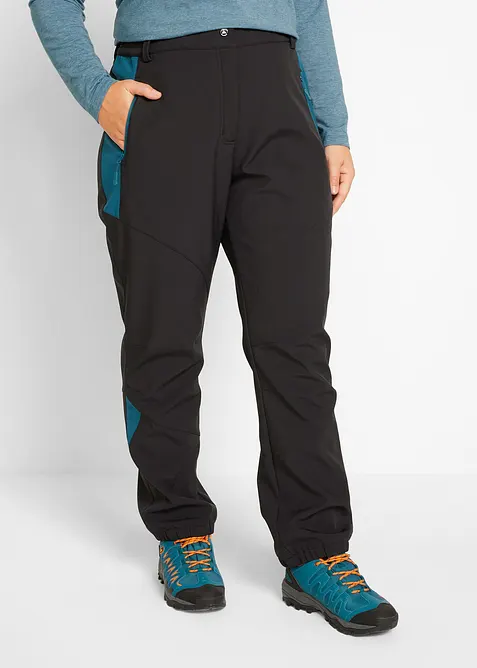 wasserabweisende Softshell-Hose in schwarz von vorne - bonprix