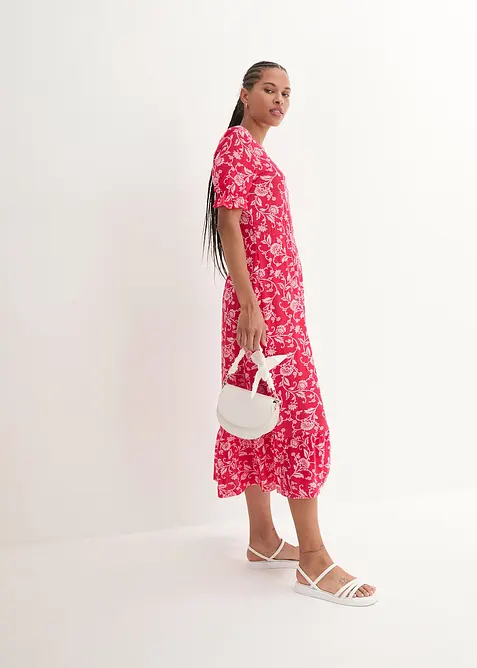 Jerseykleid in rot im Look von vorne (Totalaufnahme) - bonprix