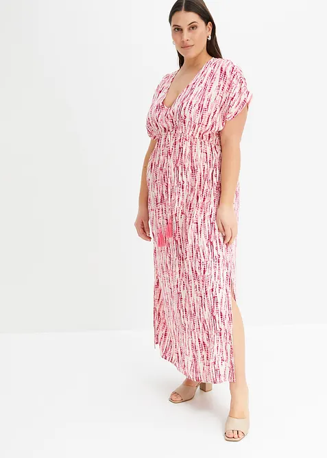 Maxikleid aus fließender Viskose in lila von vorne (Totalaufnahme) - bonprix