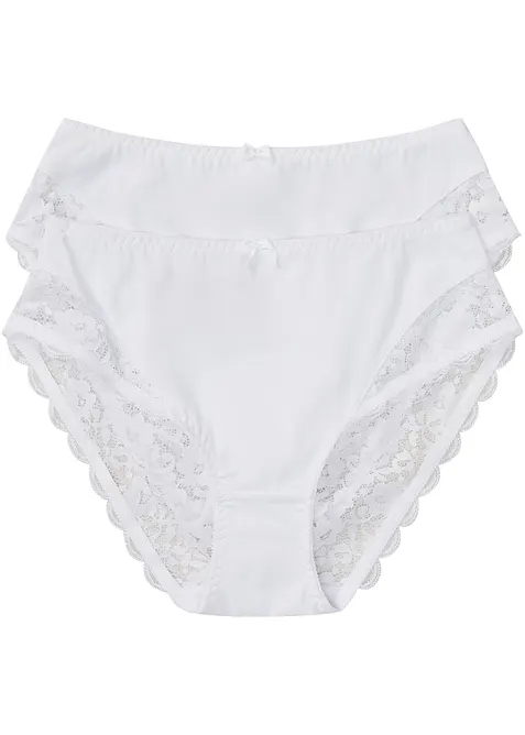 Maxislip (2er-Pack) in weiß von vorne - bonprix