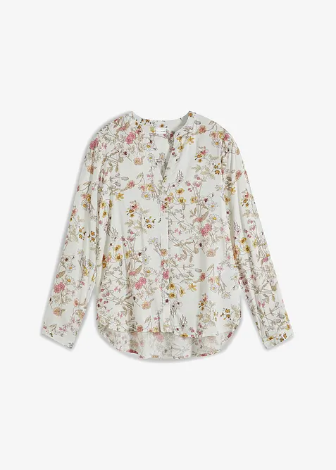 Bluse aus reiner Viskose in weiß von vorne - bonprix
