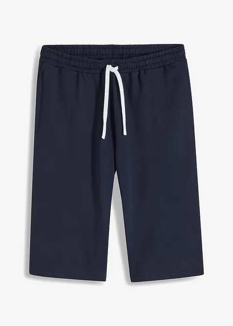 Sweat-Longbermuda in Regular Fit in blau von vorne - bonprix