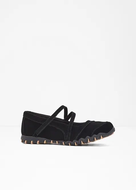 Komfort-Mary-Janes mit flexibler Sohle in schwarz von vorne - bonprix