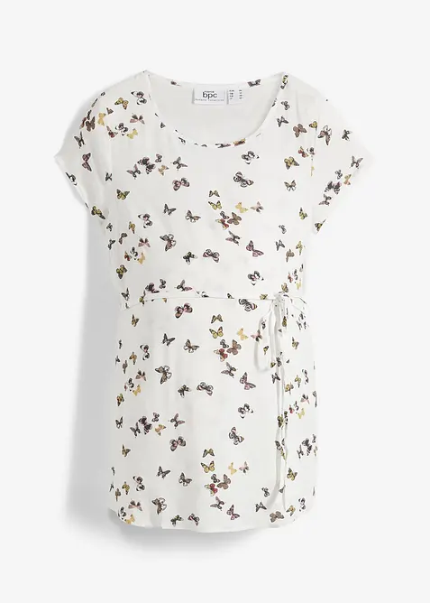 Leichte Umstandsbluse aus Viskose in weiß von vorne - bonprix