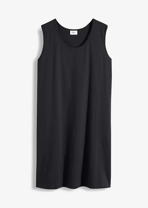 Jerseykleid mit reiner Bio-Baumwolle in schwarz von vorne - bonprix