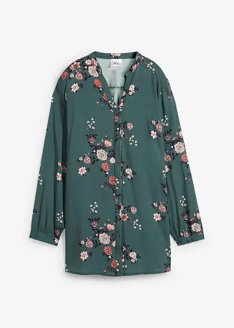 Longbluse aus fließender Viskose in grün von vorne - bonprix